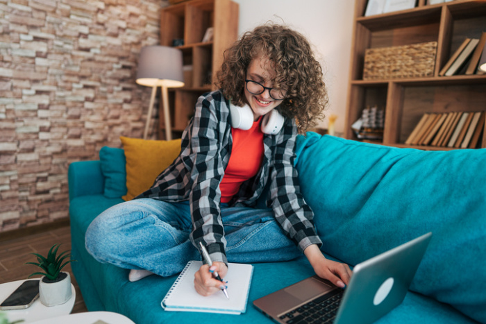 Smiling member planning next steps