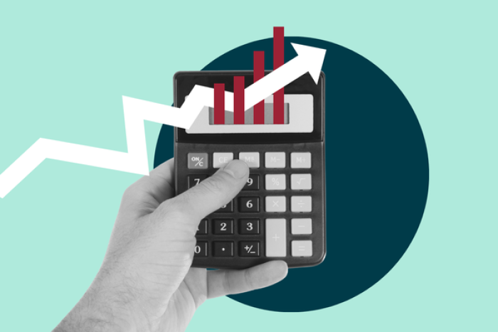 Hand holding calculator