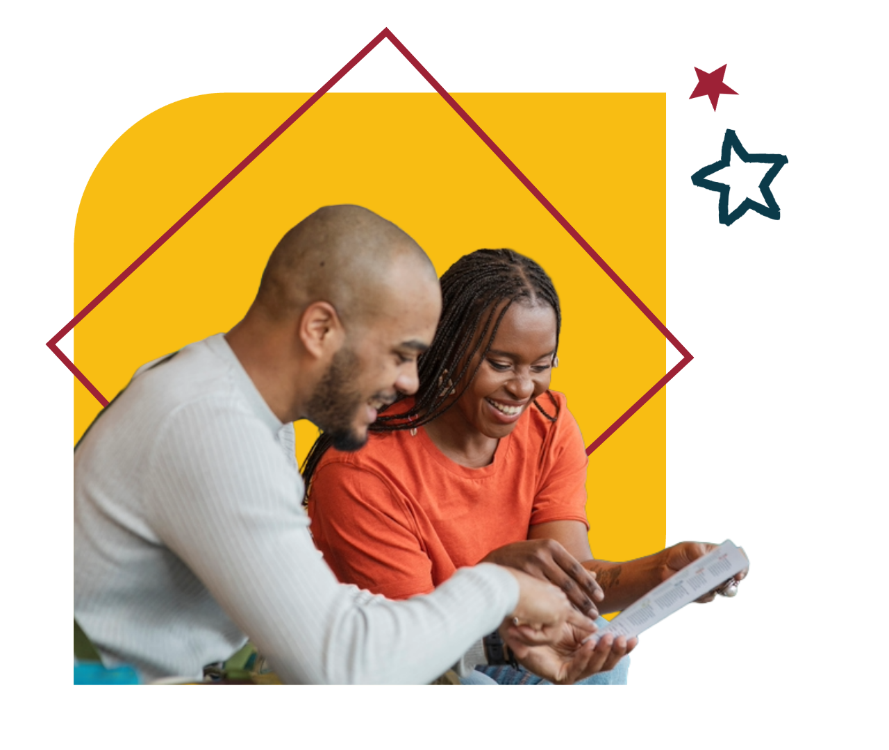 Young couple reviewing their loan with KTVAECU