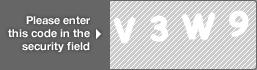 captcha code for visual authentication  letter V number 3 letter W number 9