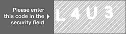 captcha code for visual authentication  letter L number 4 letter U number 3