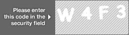 captcha code for visual authentication  letter W number 4 letter F number 3