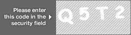 captcha code for visual authentication  letter Q number 5 letter T number 2