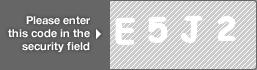 captcha code for visual authentication  letter E number 5 letter J number 2