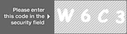 captcha code for visual authentication  letter W number 6 letter C number 3