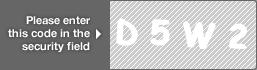captcha code for visual authentication  letter D number 5 letter W number 2