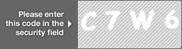 captcha code for visual authentication  letter C number 7 letter W number 6