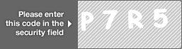 captcha code for visual authentication  letter P number 7 letter R number 5
