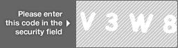 captcha code for visual authentication  letter V number 3 letter W number 8